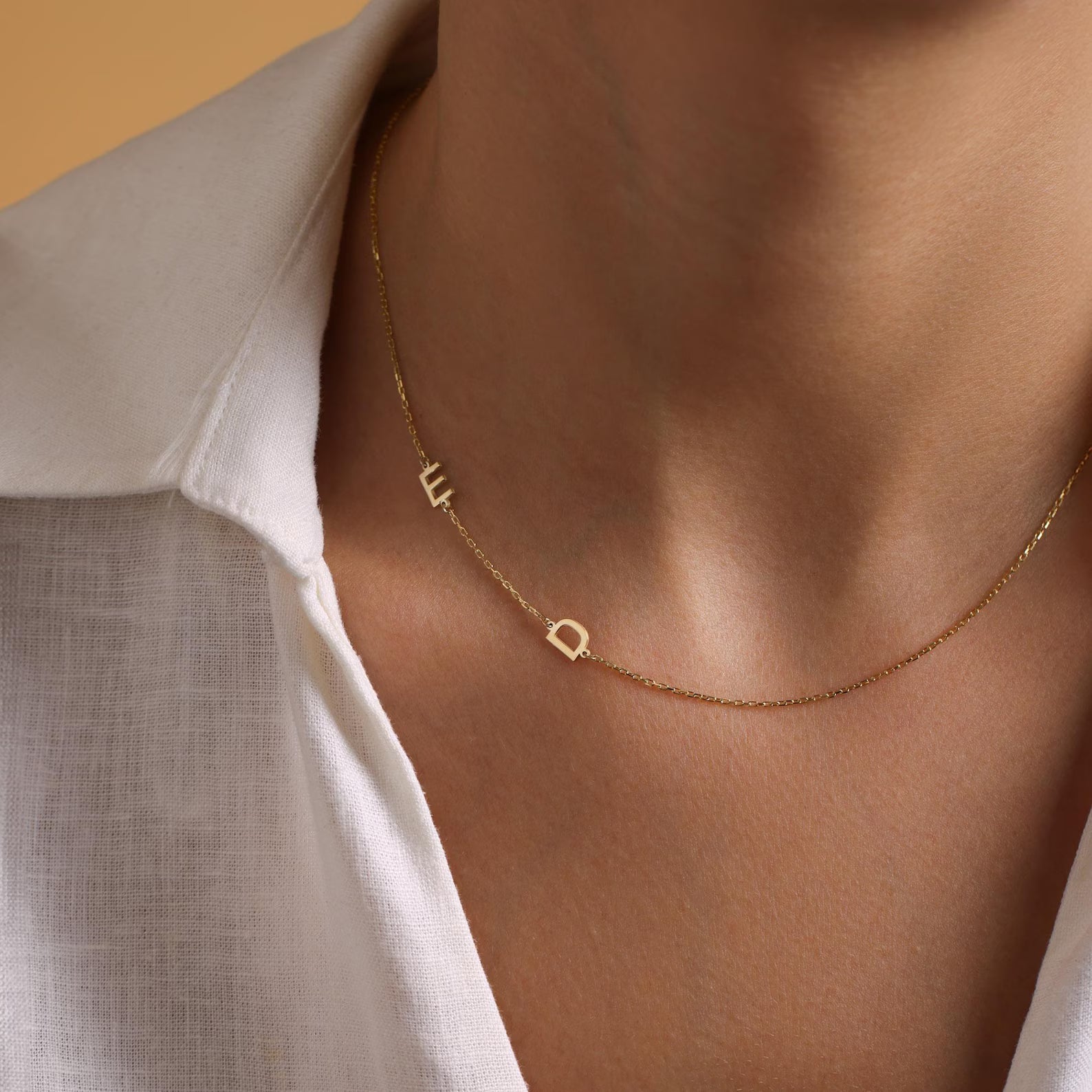 Collana Personalizzata Con Iniziale – Acciaio Inossidabile Ipoallergenico – Argento – Regalo Originale – Progettata In Italia