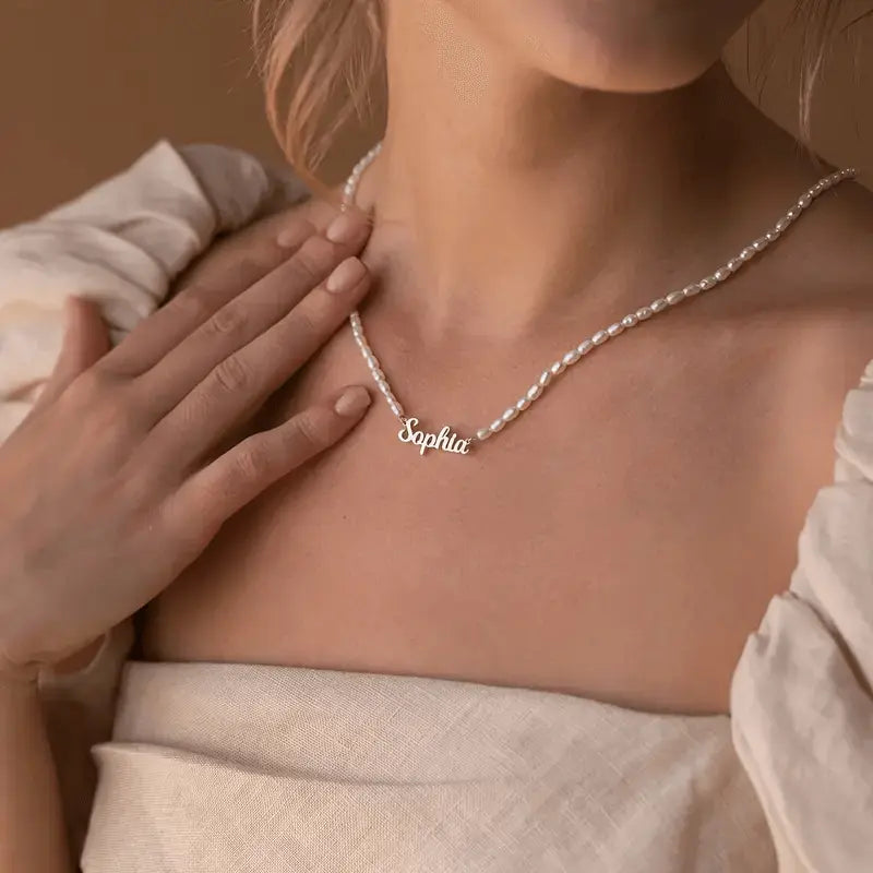 Collana Personalizzabile con Nome e Perle d'Acqua Dolce GioielliRicordi