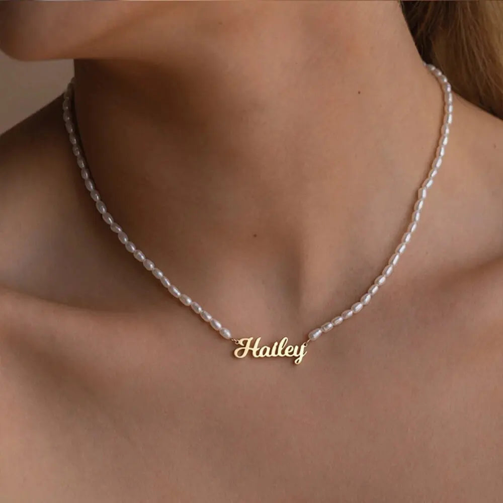 Collana Personalizzabile con Nome e Perle d'Acqua Dolce GioielliRicordi