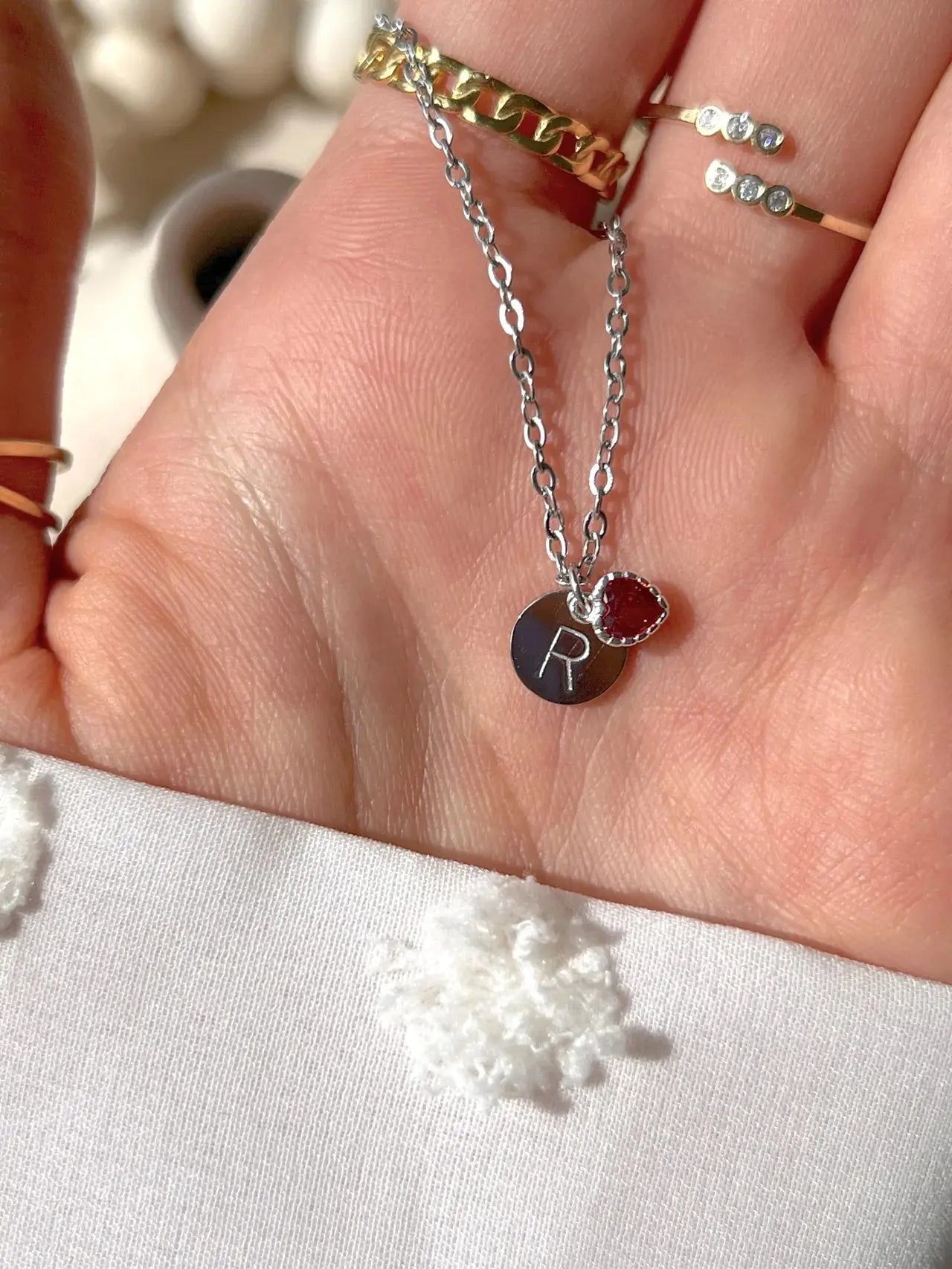 Collana personalizzata con lettera e cuore  GioielliRicordi