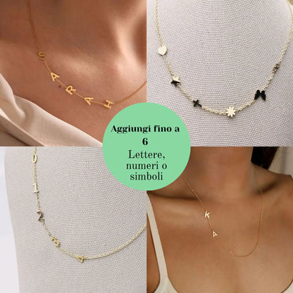Collana Personalizzata con le Iniziali Laterali  GioielliRicordi