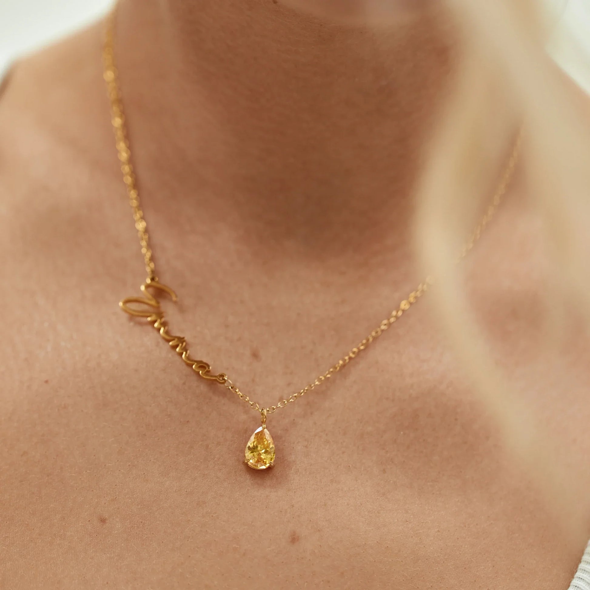 Signature Name and Birthstone Necklace - Image 3